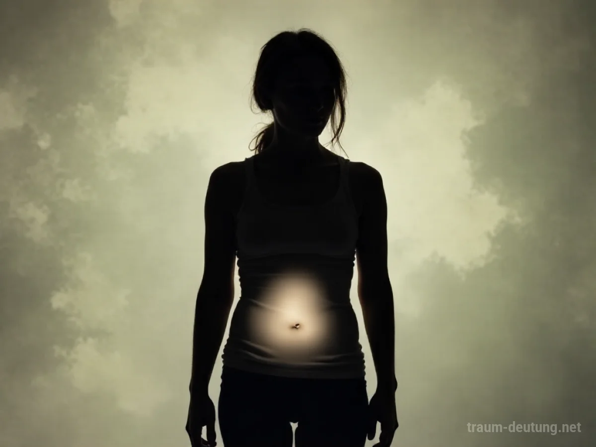 Silhouette einer Person mit leerem Raum im Bauchbereich