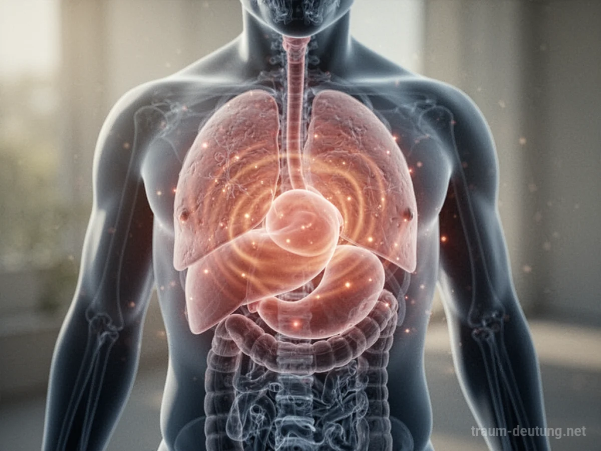 Abstrakte Darstellung von inneren, kribbelnden Empfindungen im Magenbereich.