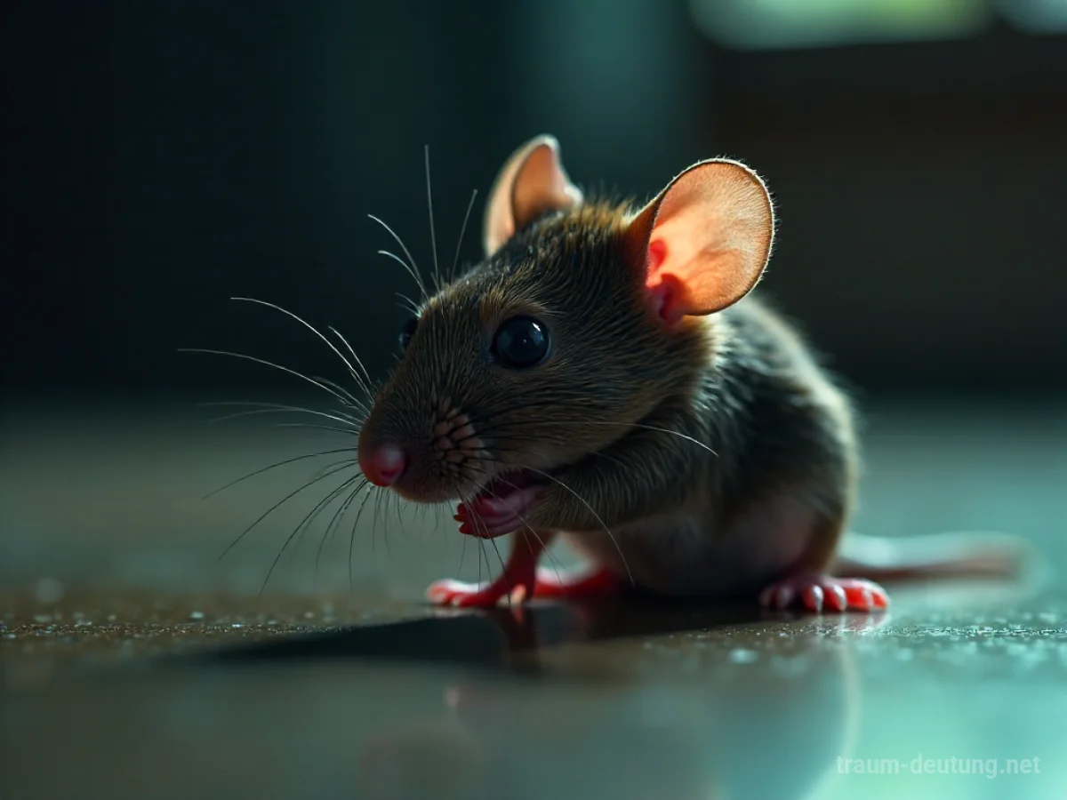 Eine Maus wird im Traum symbolisch verzehrt, was innere Konflikte und den Umgang mit Trieben darstellt.