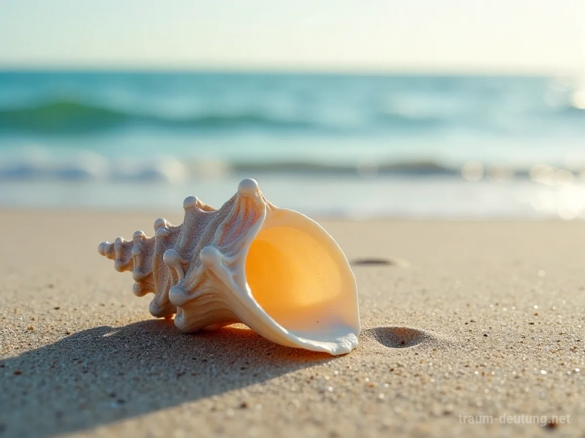 Eine Muschel am Strand, die leise zu sprechen scheint.