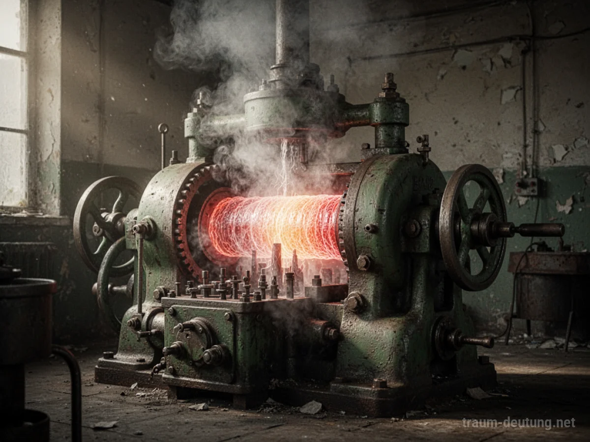 Überhitzte Maschine im Industrieambiente