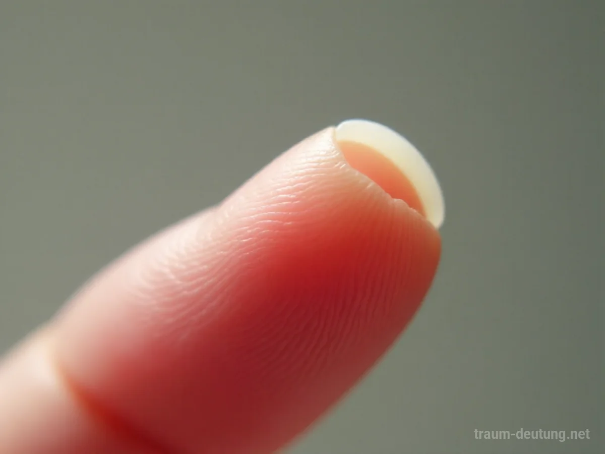 Abgebrochener Fingernagel im Detail, Nahaufnahme