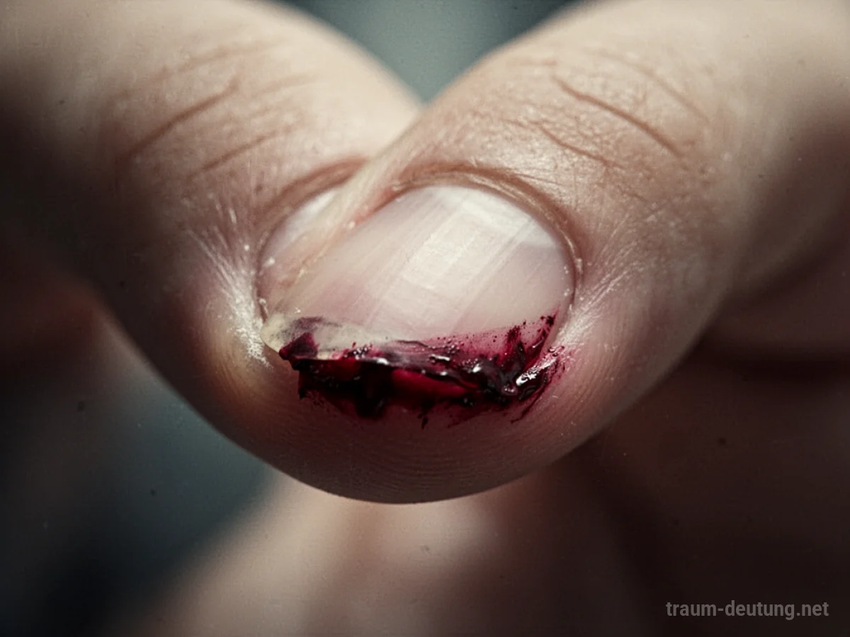 Symbolische Darstellung von Blut unter einem Fingernagel