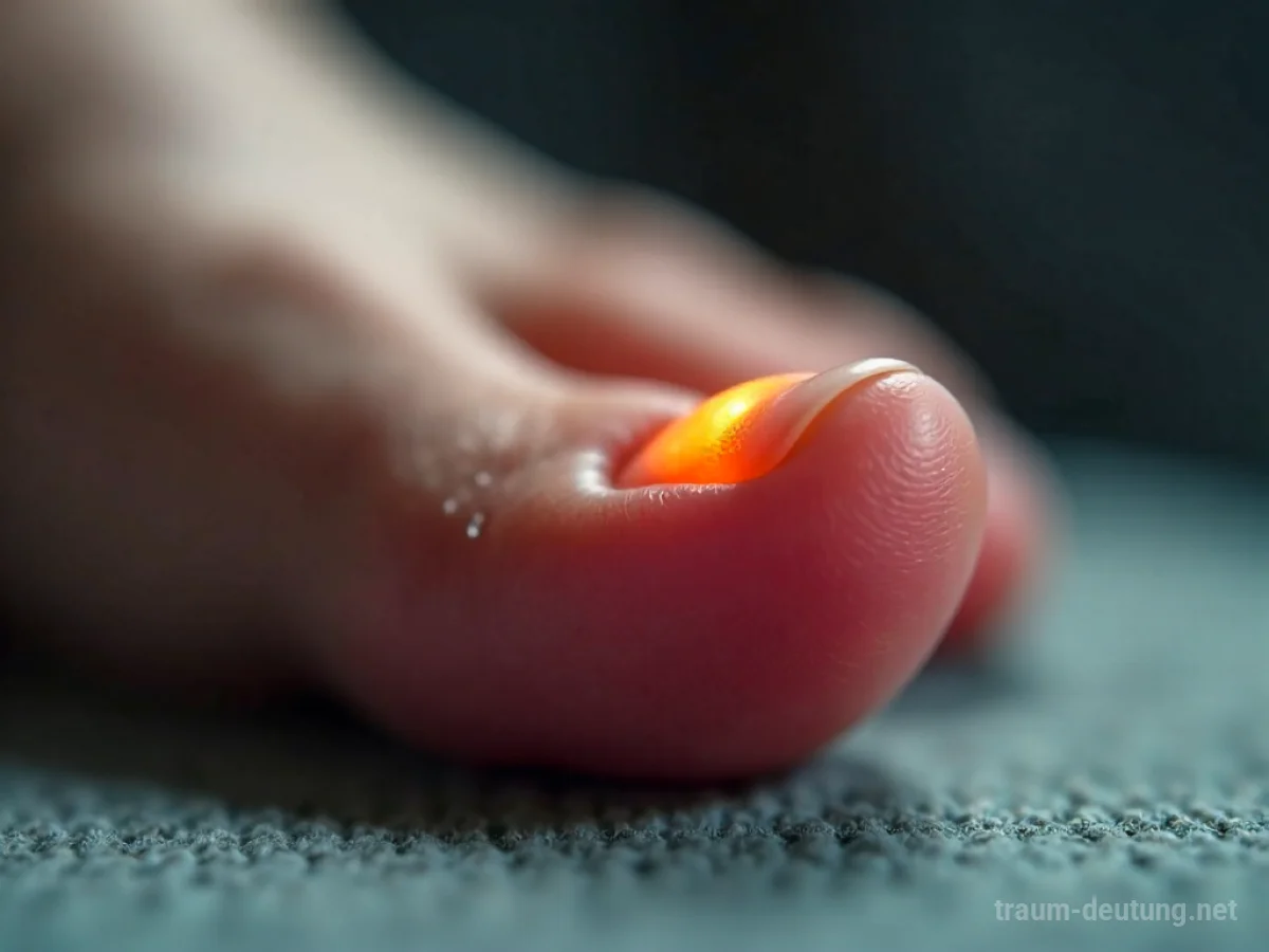 Symbolische Darstellung eines eitrigen Zehennagels im Traum