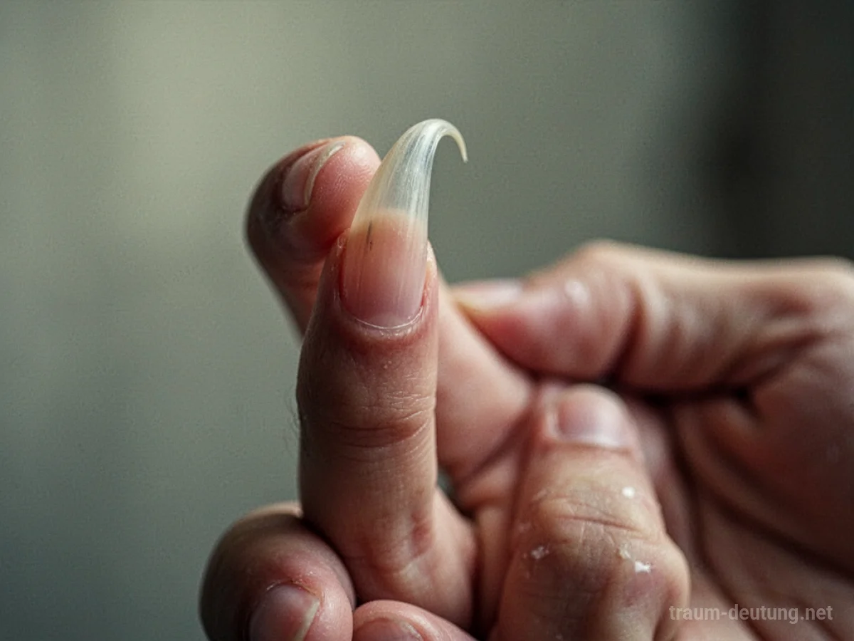 Langer wachsender Fingernagel an einer Hand