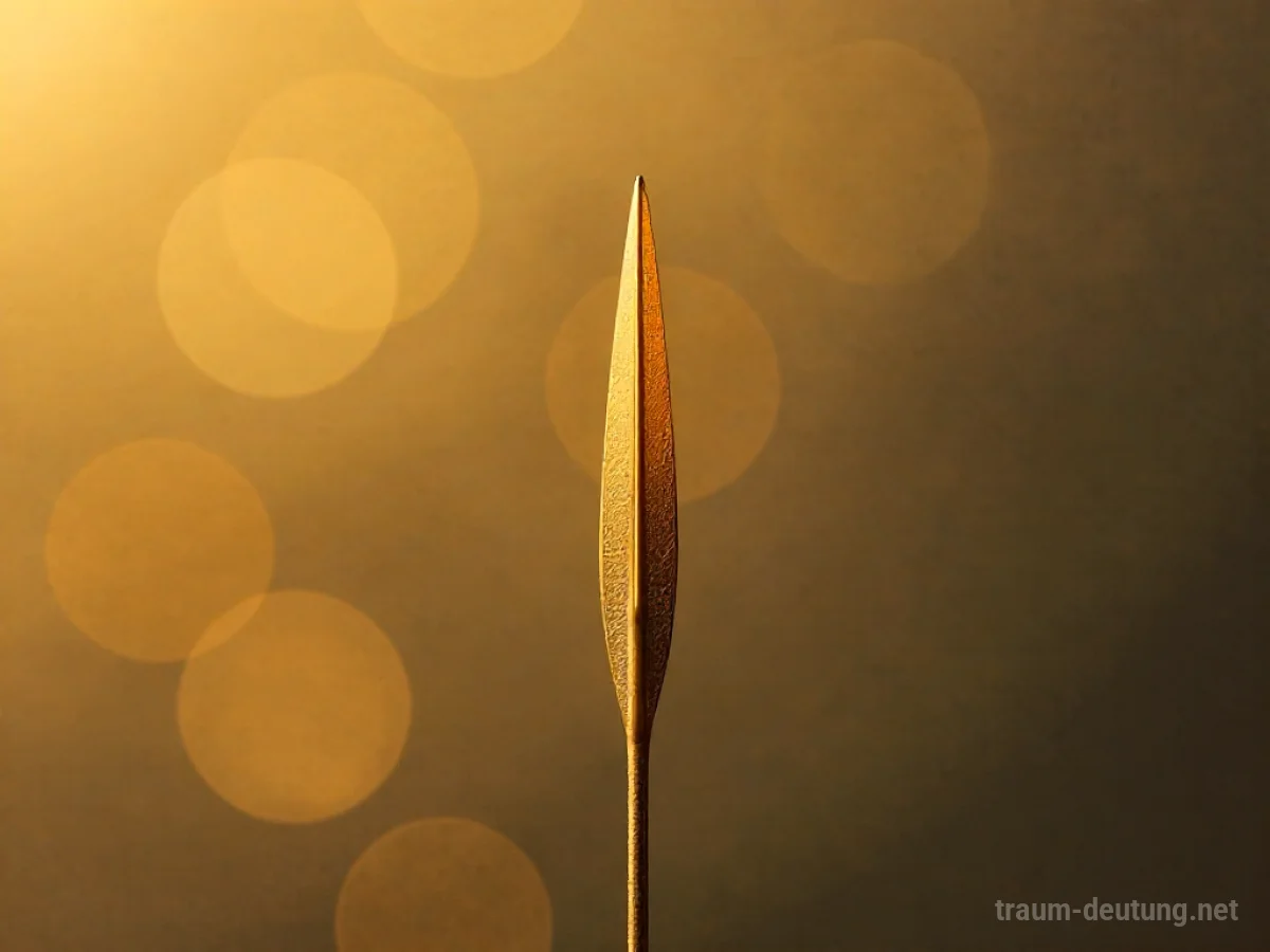 Eine glänzende goldene Nadel, die im Licht funkelt.