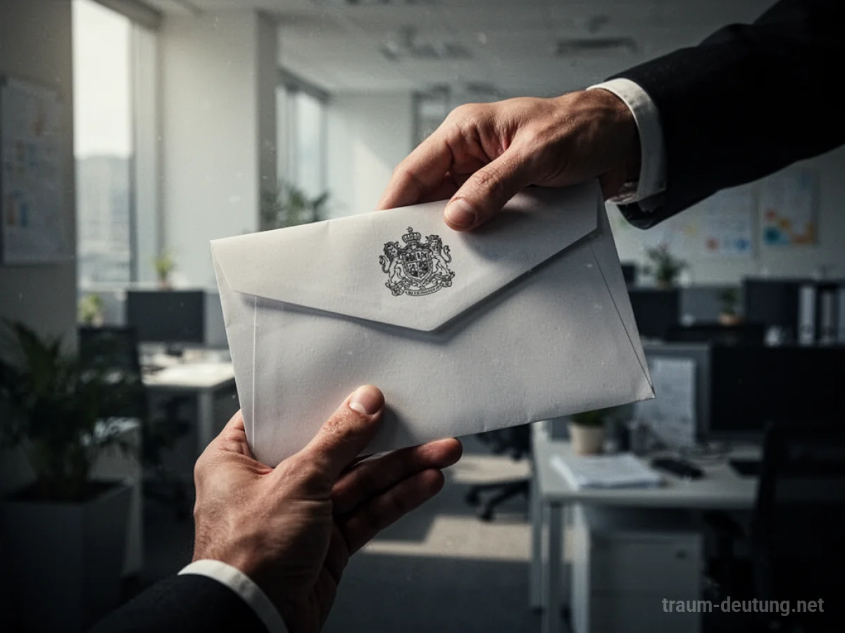 Ein Briefumschlag mit einem Siegel, der aus dem Schatten kommt