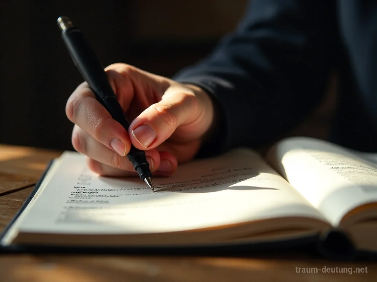 Hand schreibt einen Namen in ein Buch.