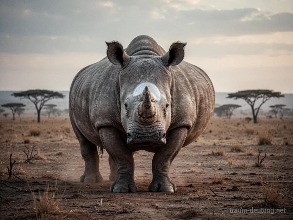 Nashorn ohne Horn in trockener Savanne