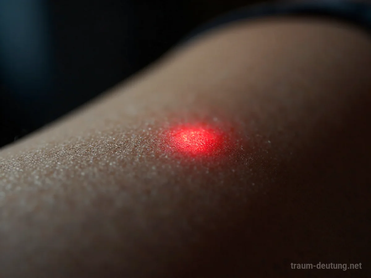 Eine zarte, schöne Narbe auf menschlicher Haut, von sanftem Licht beleuchtet.