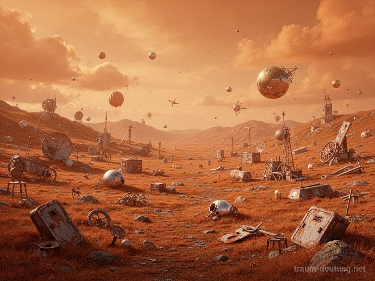 Eine surreale Landschaft, in der alles orange leuchtet.