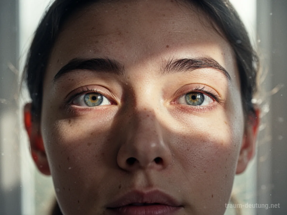 Augen einer Person öffnen sich langsam, Licht fällt herein