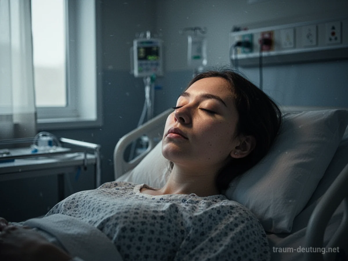 Person wacht nach einer Operation in einem hellen Krankenhauszimmer auf
