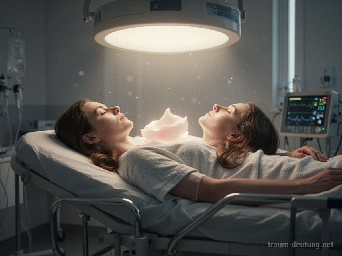 Symbolische Darstellung einer Person unter Narkose während einer Operation.