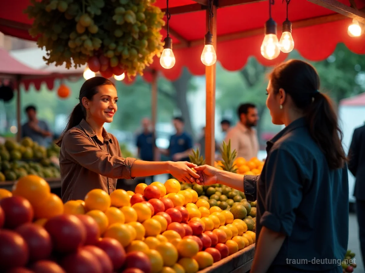 Verkauf von Obst auf einem Marktstand