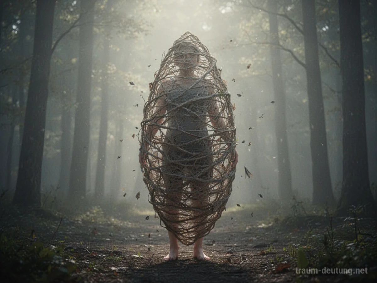 Symbolische Darstellung einer Transformation nach einer Operation mit viel Blut.