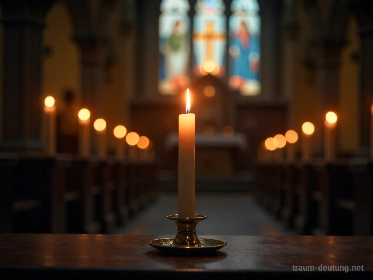 Brennende Osterkerze in einer Kirche