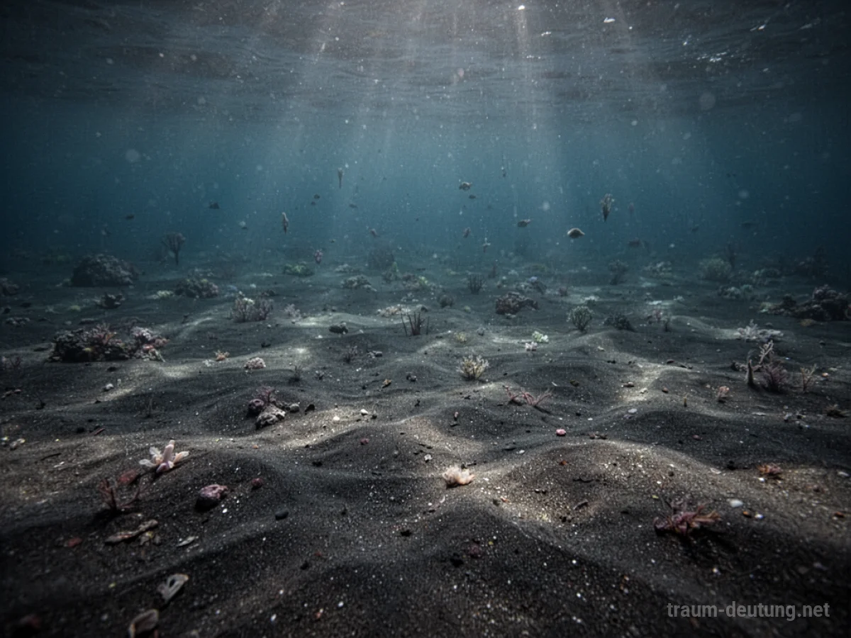Ozeanboden mit feinem Sand und wenig Licht von oben