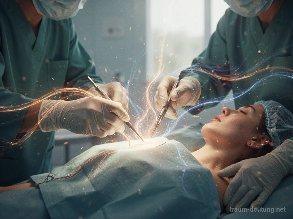 Abstrakte Darstellung einer Operation mit Heilungssymbolen