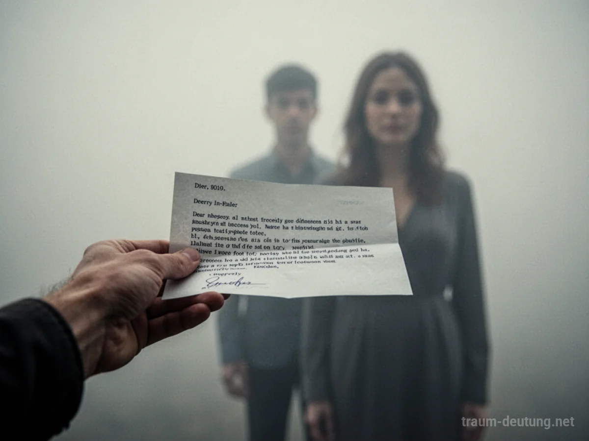 Hand reicht Brief an eine ferne Person