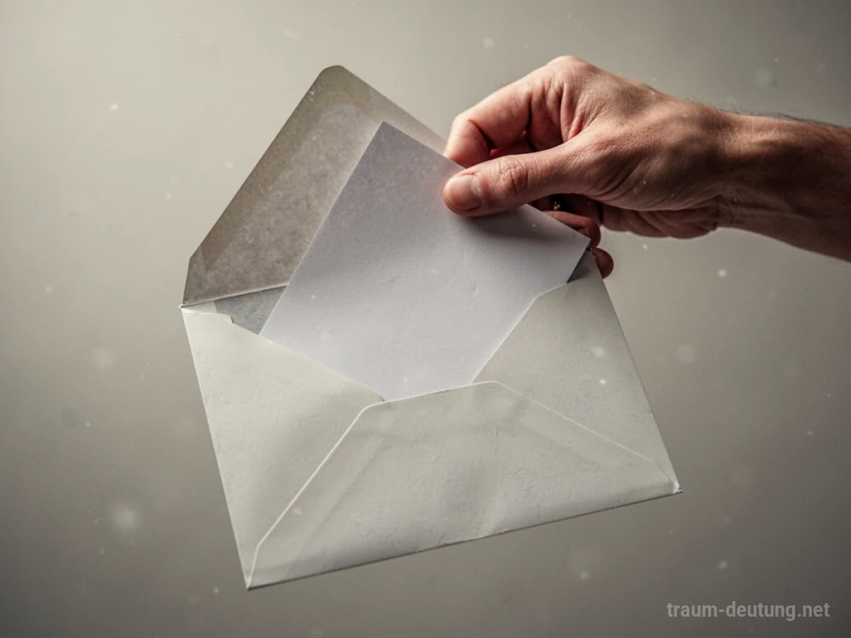 Eine Hand öffnet einen Briefumschlag, darin ein Blatt Papier.
