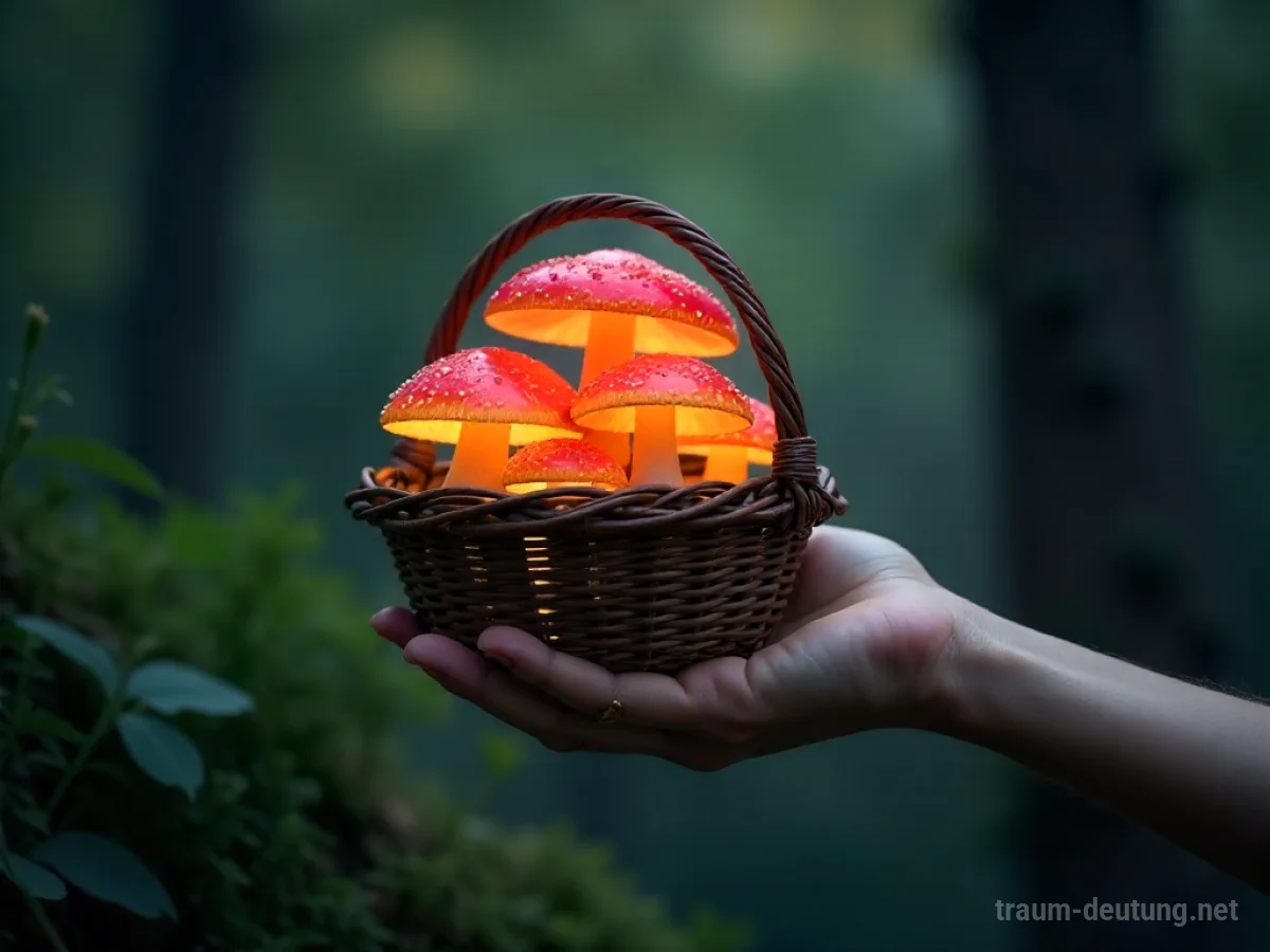 Hand reicht Pilze als Geschenk