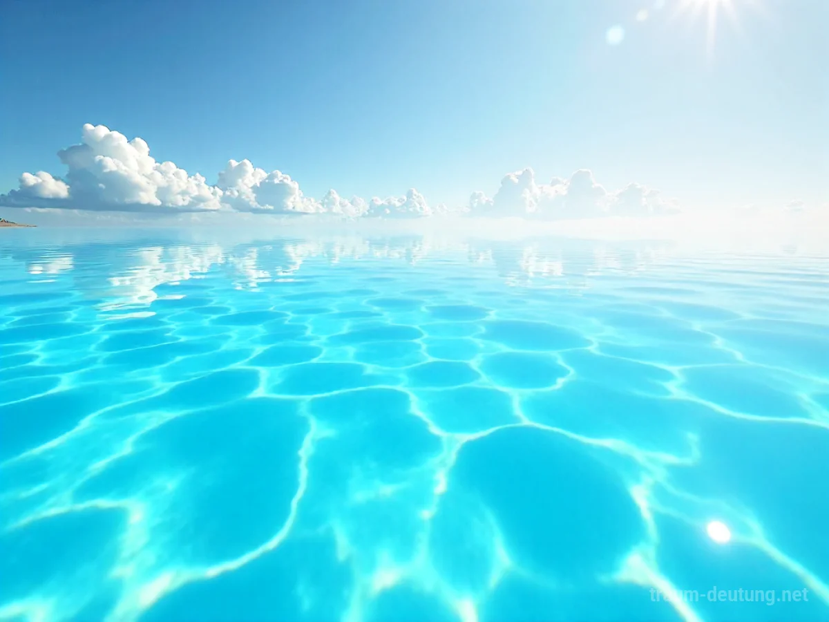 Ein klarer, ruhiger Pool im Sonnenlicht