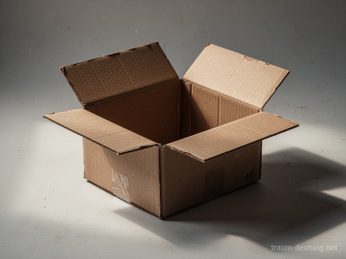 Ein offenes, leeres Paket auf einem Boden.