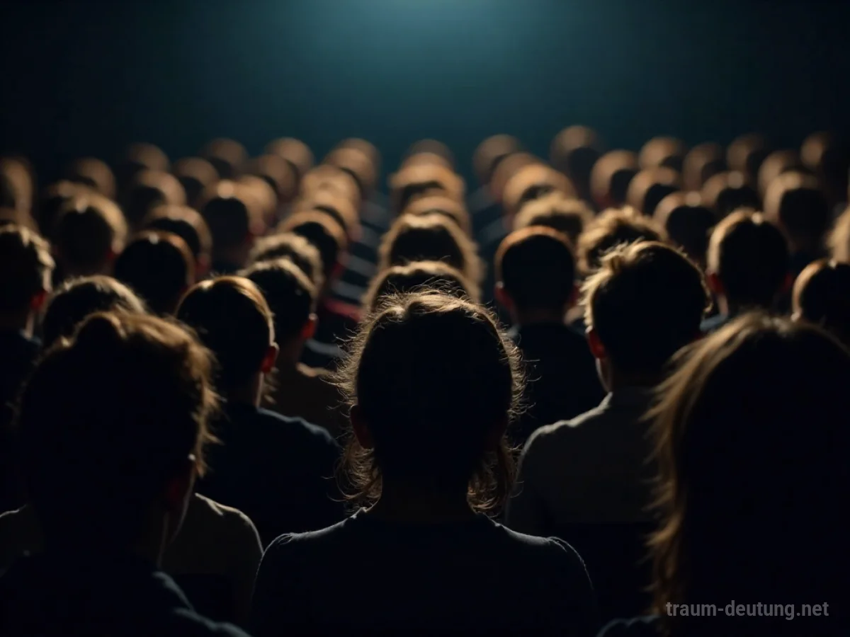 Viele anonyme Gesichter im dunklen Publikum
