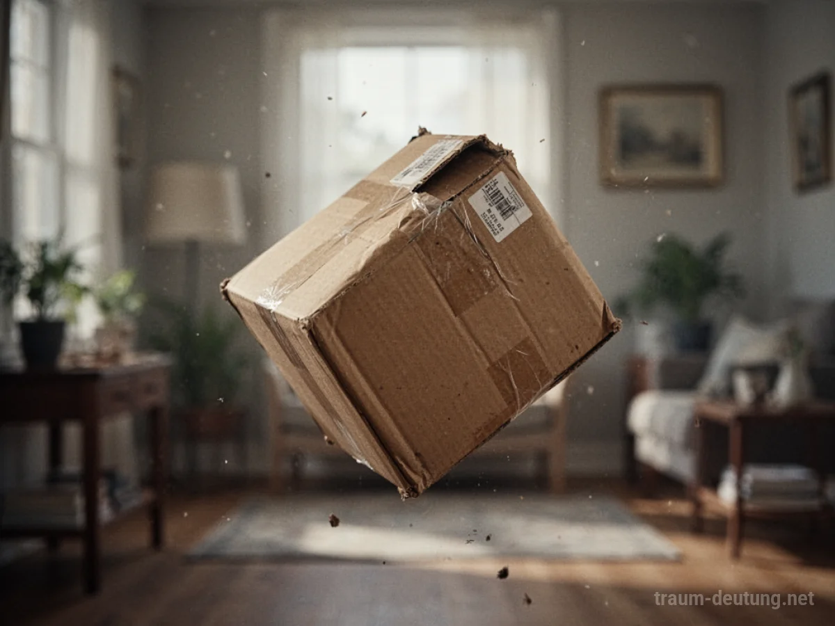 Ein Paket fällt im Traum nach unten