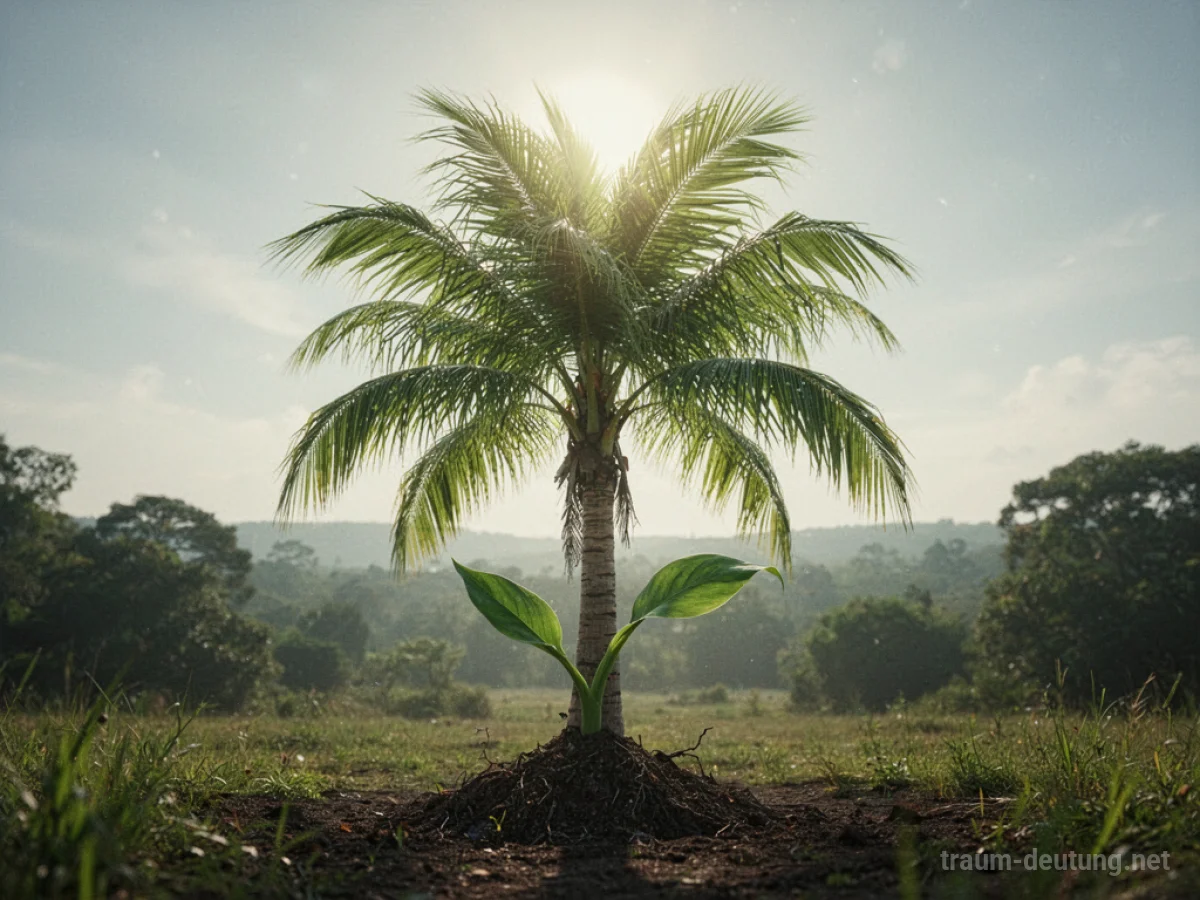 Schnell wachsende Palme im Sonnenschein