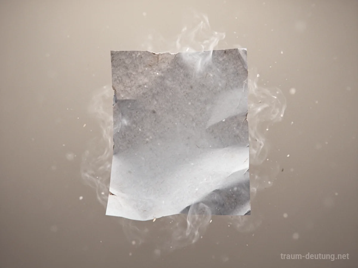 Ein Blatt Papier löst sich im Nichts auf