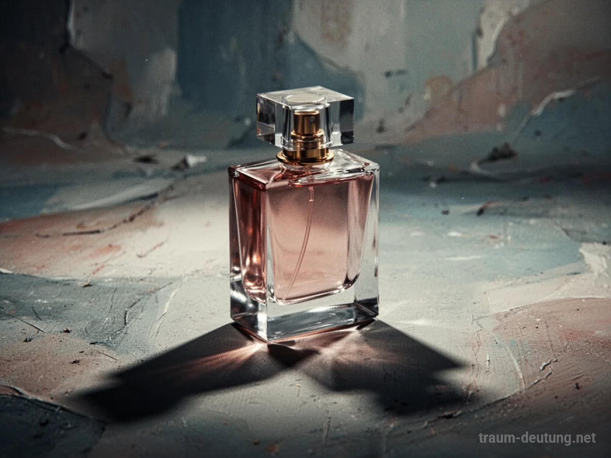 Parfümflasche mit scharfen Kanten im Schatten