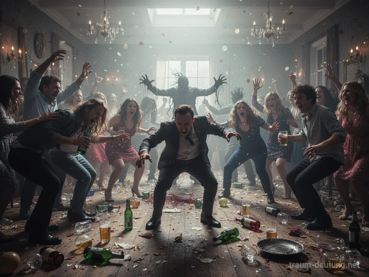 Eine ausgelassene Party, die in Chaos und Kontrollverlust zu versinken droht.