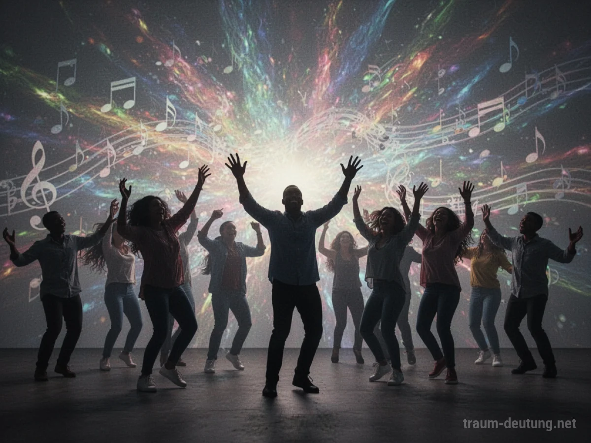 Menschen tanzen zu Partymusik im Traum