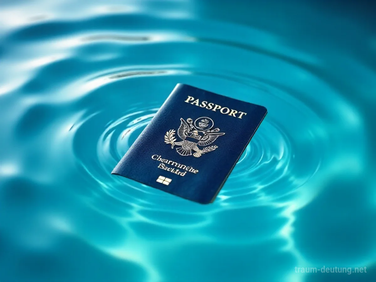 Ein Reisepass sinkt im Wasser.