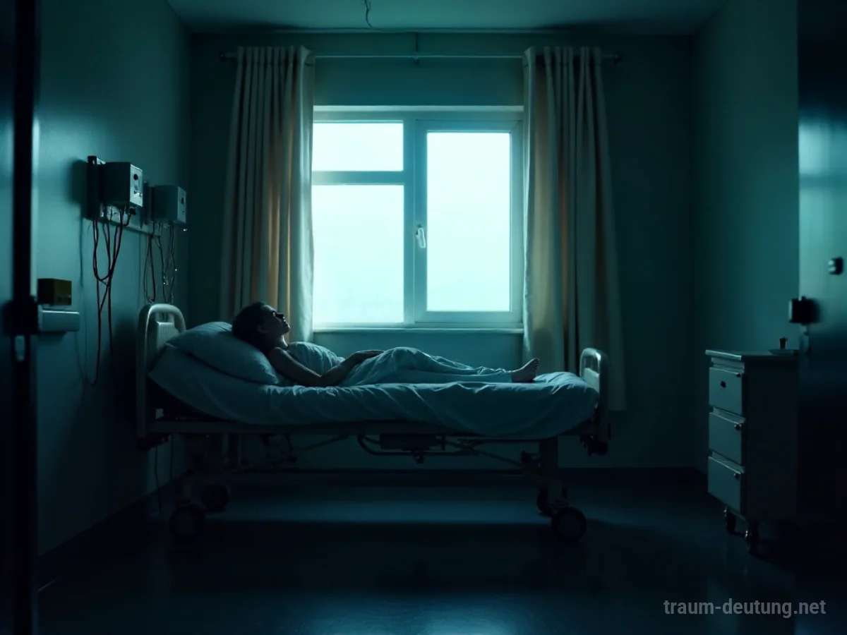Patient liegt im Bett in einem Krankenhauszimmer