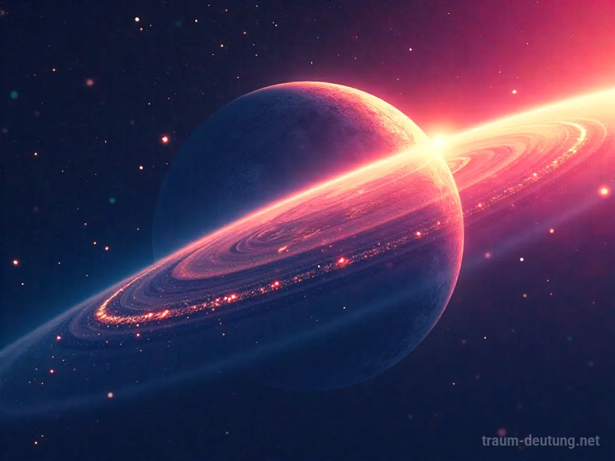 Planet im Weltall wechselt seine Farbe zu einem Spektrum