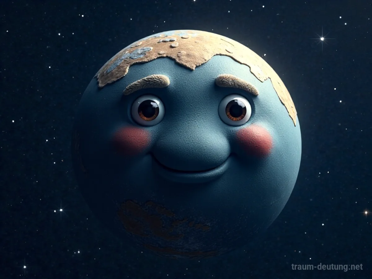 Ein Planet mit einem freundlichen Gesicht im Weltraum