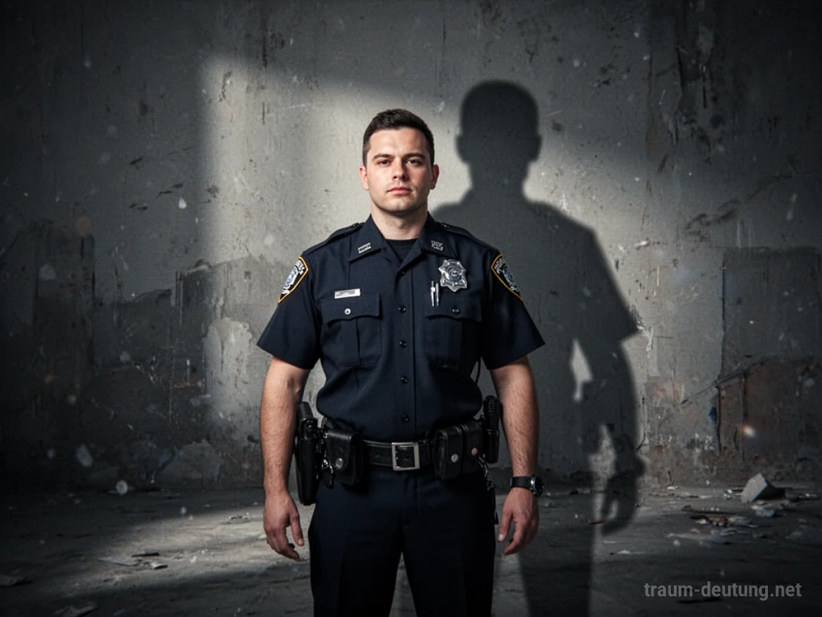 Polizist steht im Schatten, das Gesicht ist unleserlich.