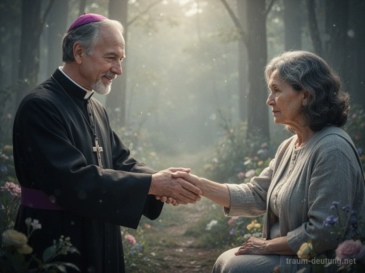 Eine priesterliche Figur reicht eine helfende Hand