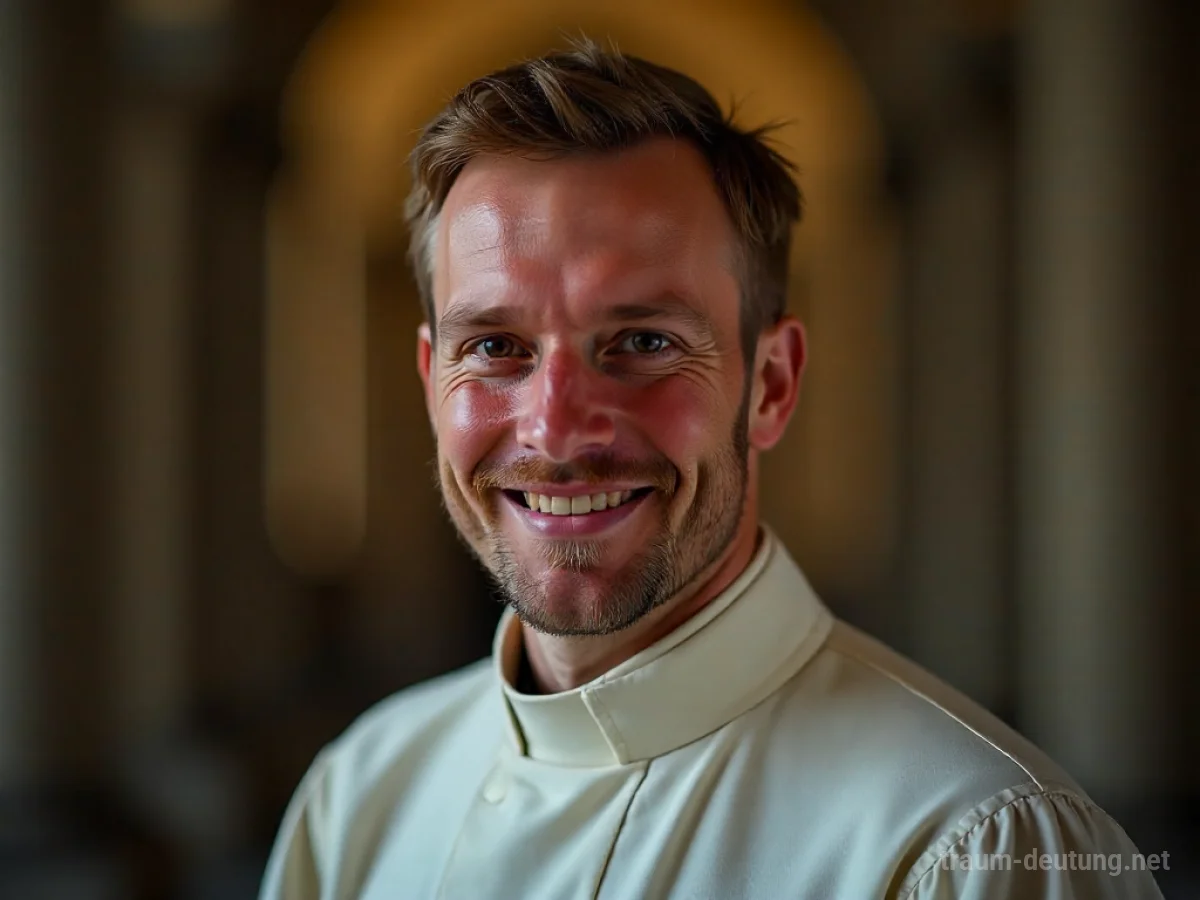 Ein Priester lächelt freundlich im Traum