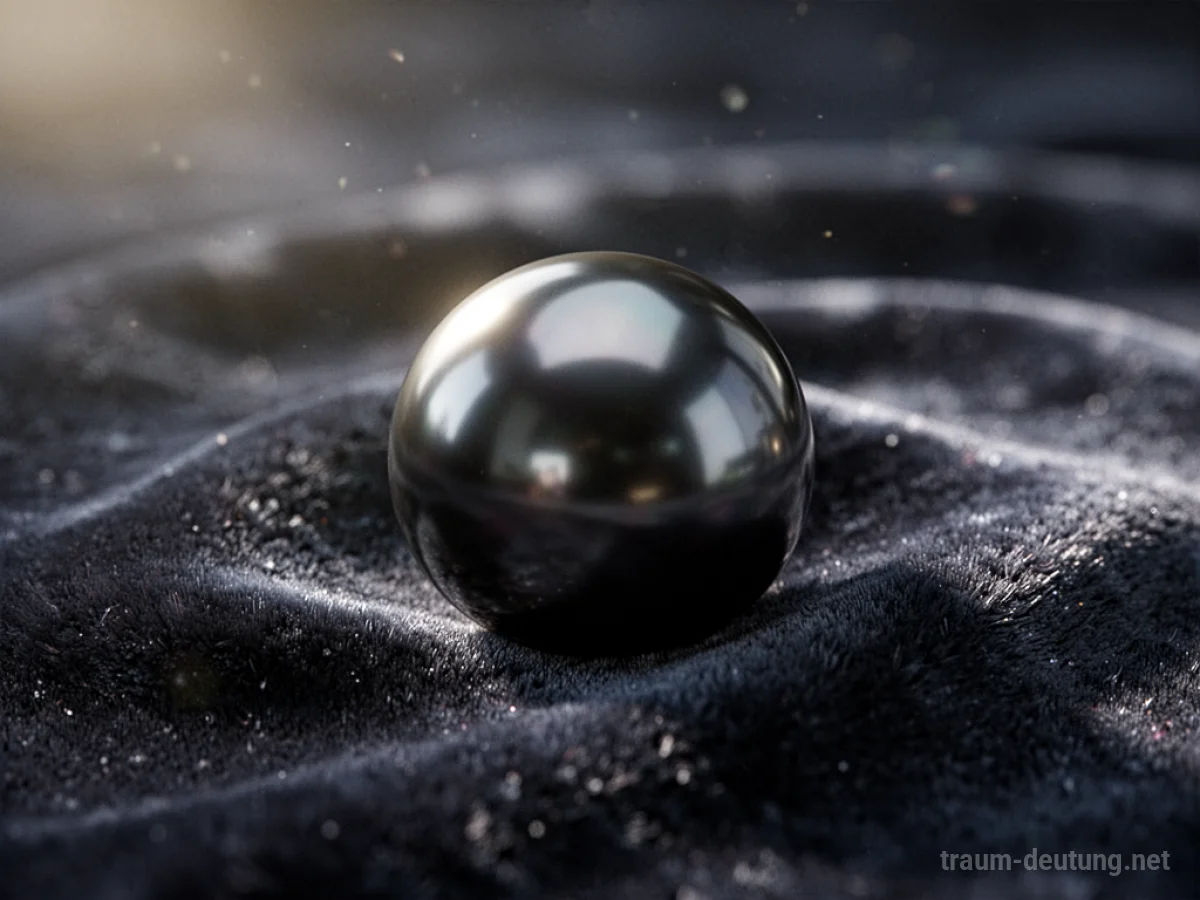 Schwarze Perle auf dunklem Samt