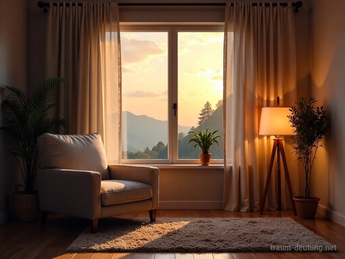 Gemütlicher, sicherer Raum mit Sessel und ruhigem Fensterblick