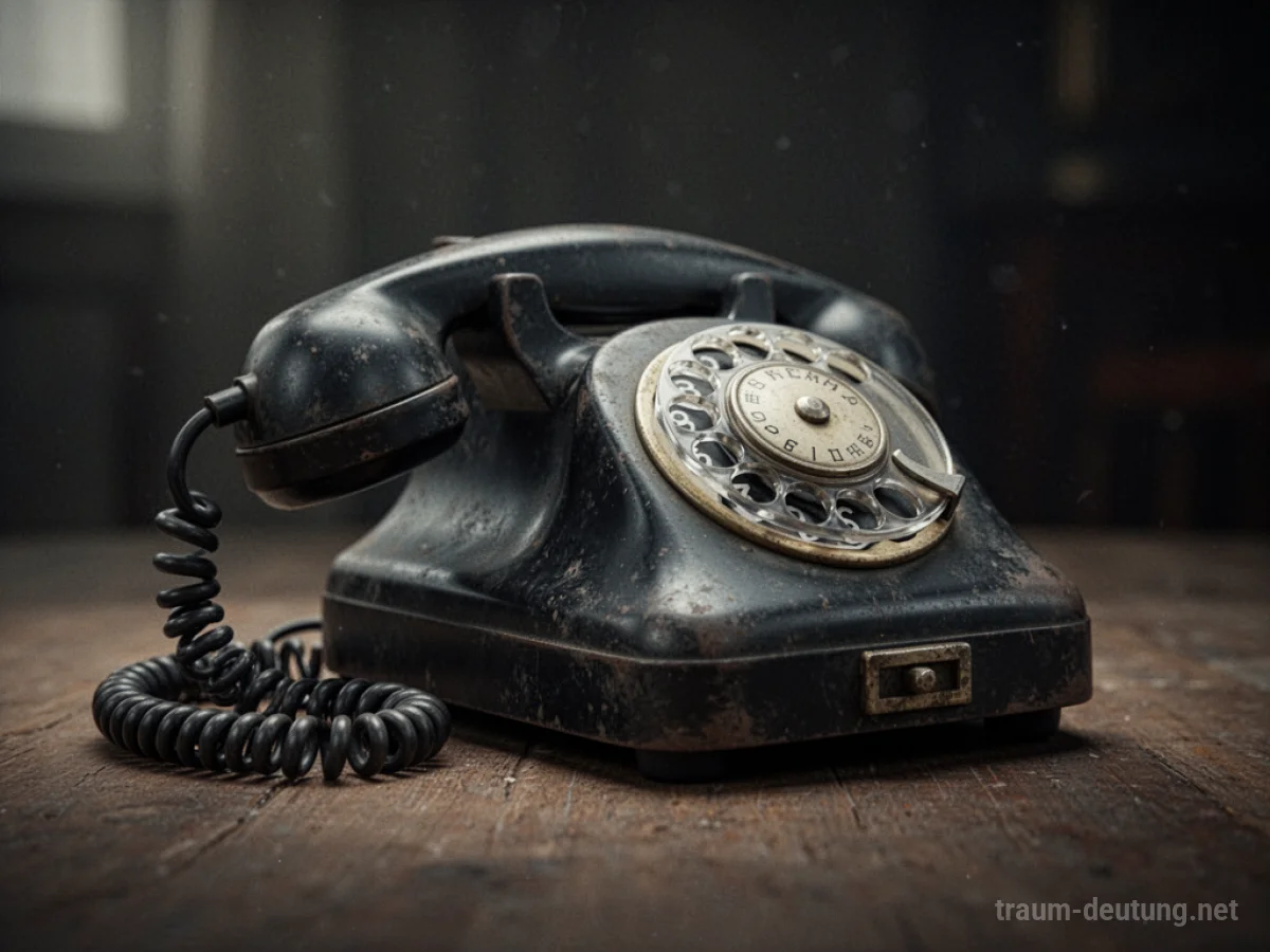 Ein altes Telefon liegt neben seinem abgebrochenen Kabel.
