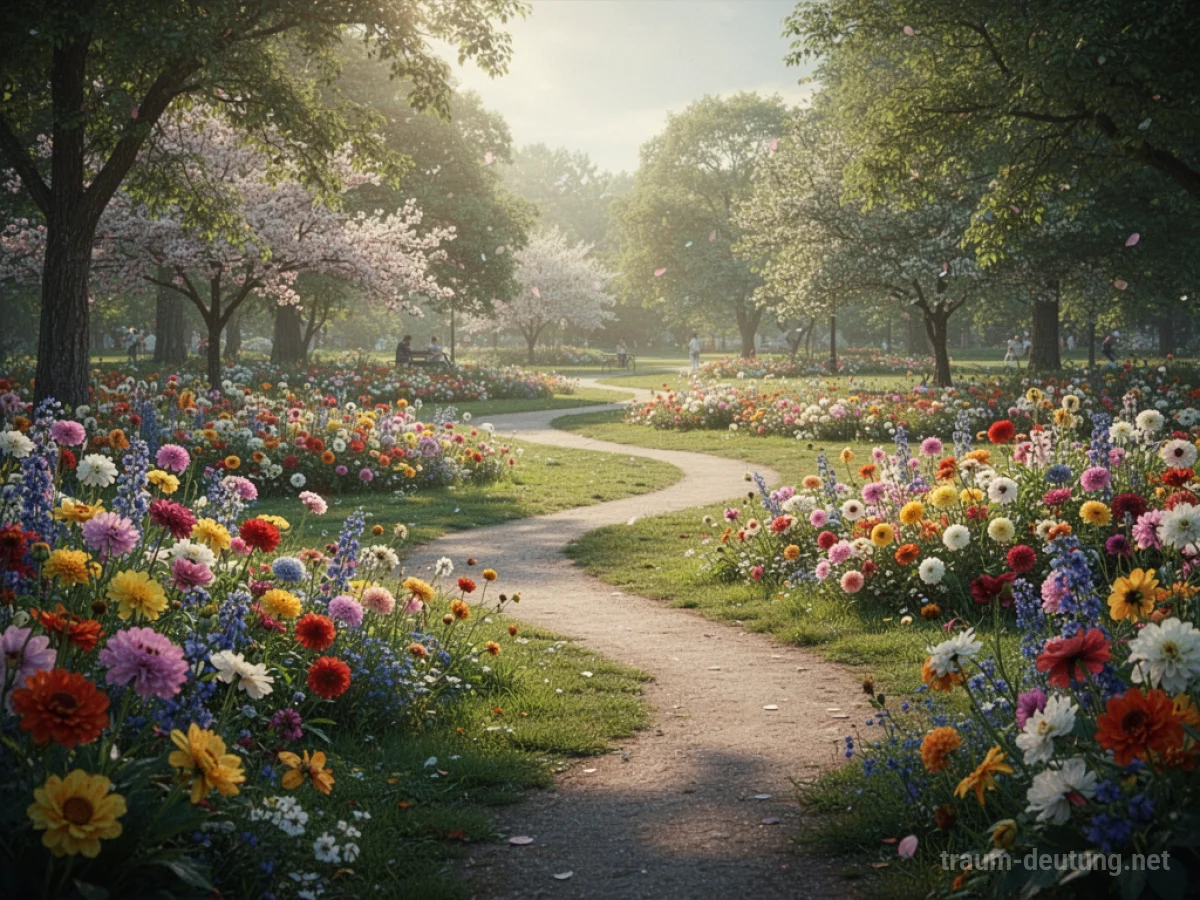 Bunte Blumen in einem sonnigen Park