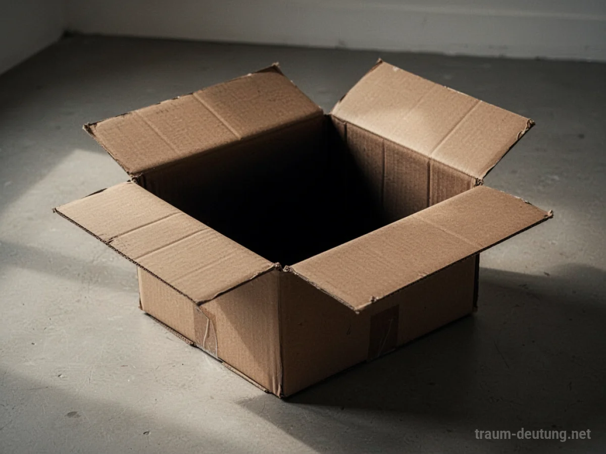Ein leeres Paket liegt offen auf dem Boden.