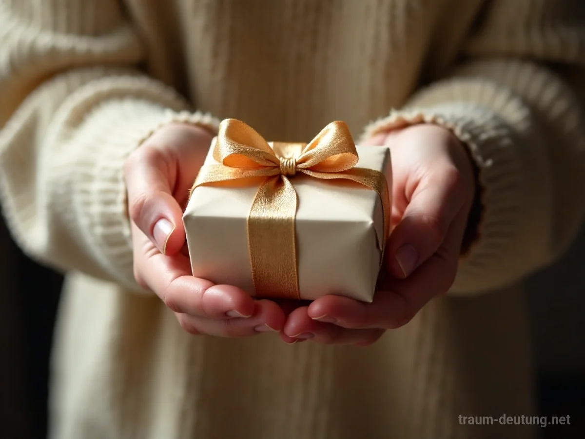 Hände empfangen ein Geschenkpaket