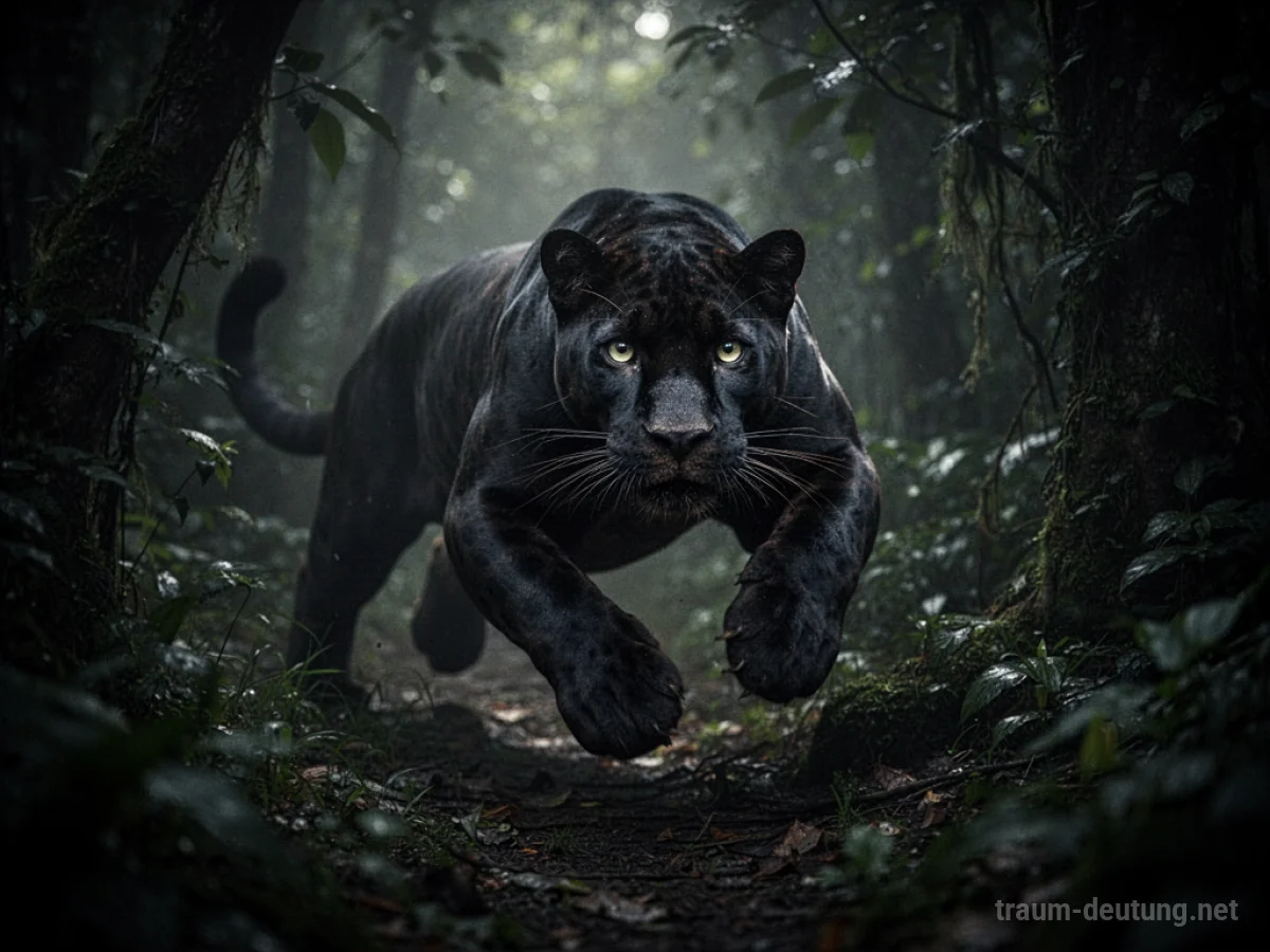 Ein Panther im Schatten, bereit zum Angriff.