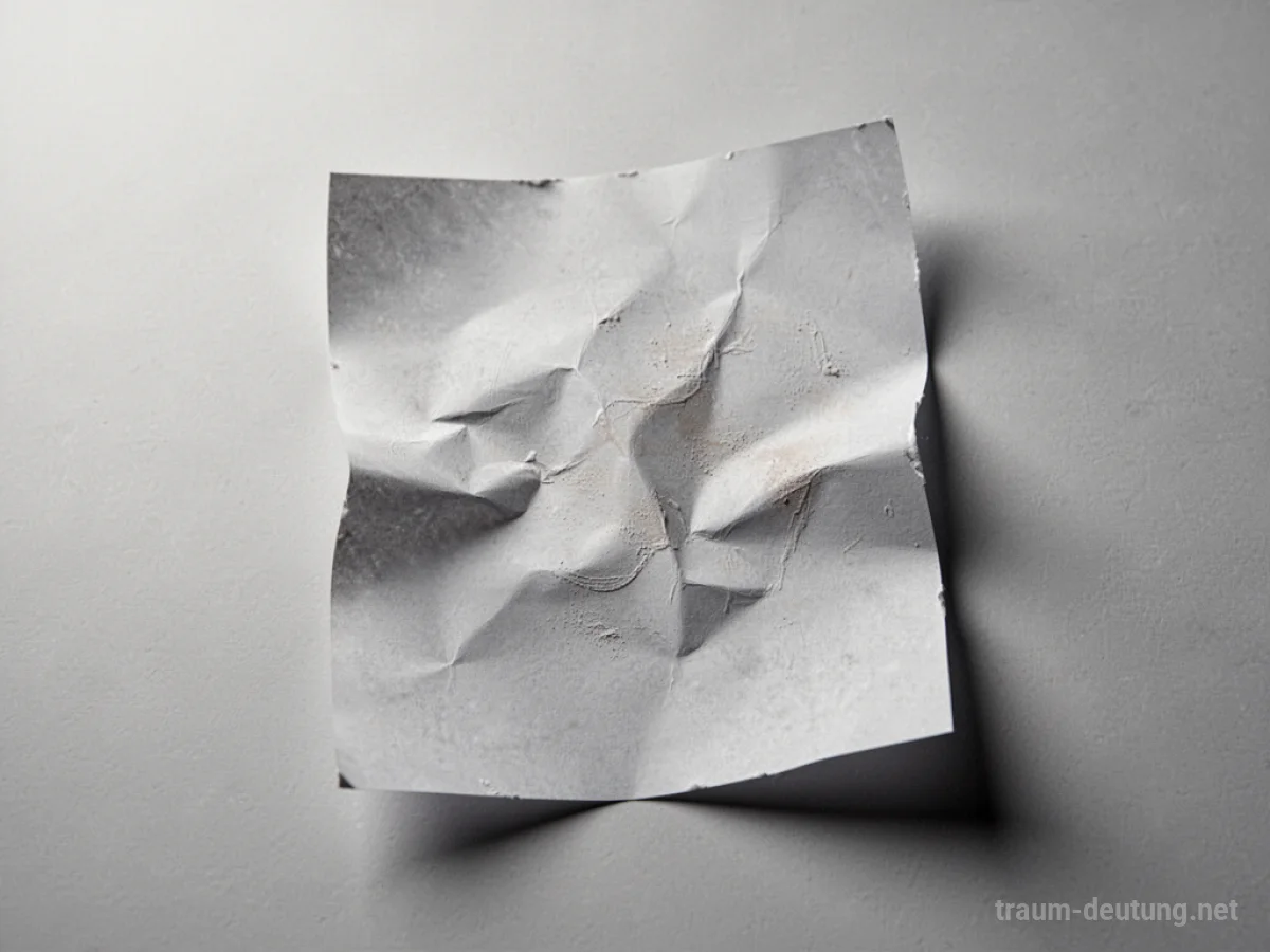Ein Blatt Papier, das seine Form im Traum verändert.